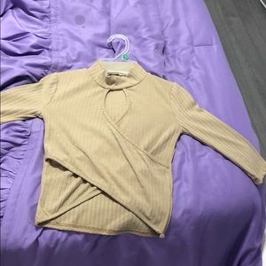 Cream Cross Crop Top